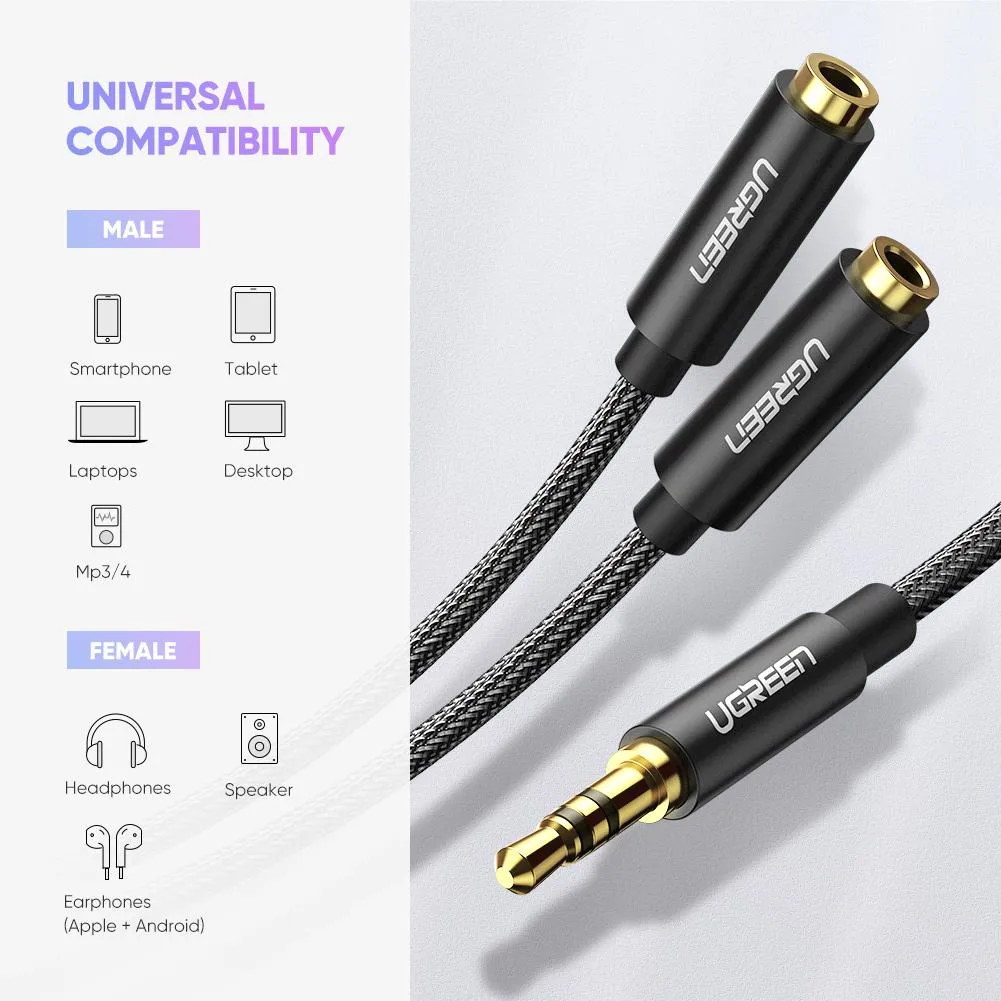 UGREEN 3.5mm Audio Stereo Y Splitter Cable