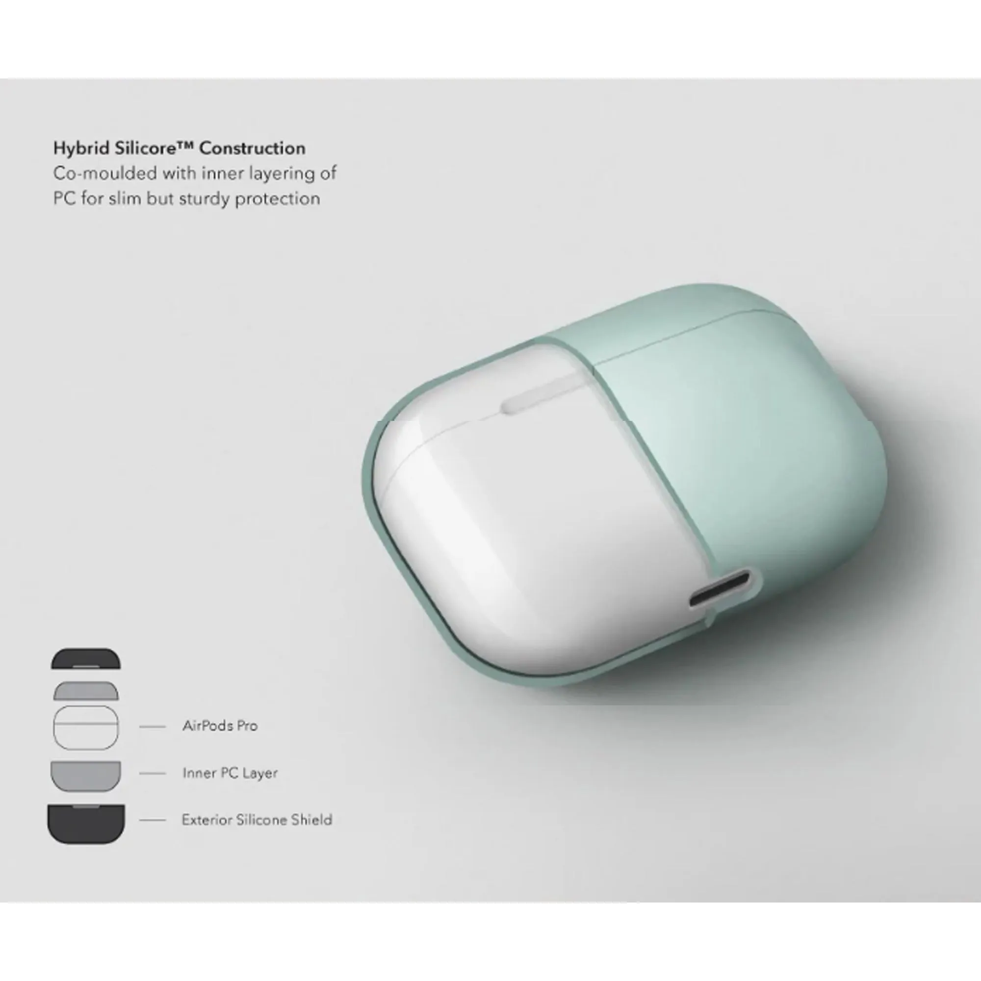 UNIQ Lino Airpods Pro 2 ( 2nd Gen ) - Silicone Case - Ash (Grey) ( Barcode: 8886463683521 )