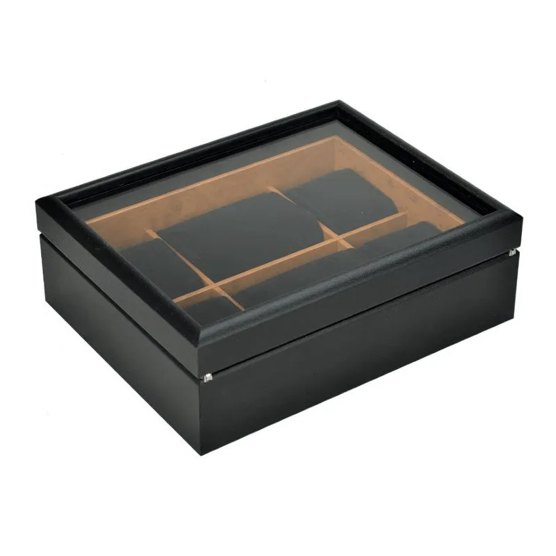 Urburn 6 Compartment Watch Box Black