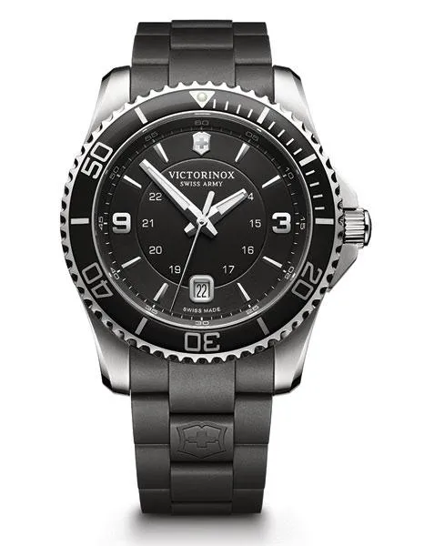 Victorinox Swiss Army Mens Maverick Large - Black Dial - Black Rubber Strap