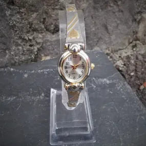 Vintage Women's Gold And Chrome Plated Quartz Watch