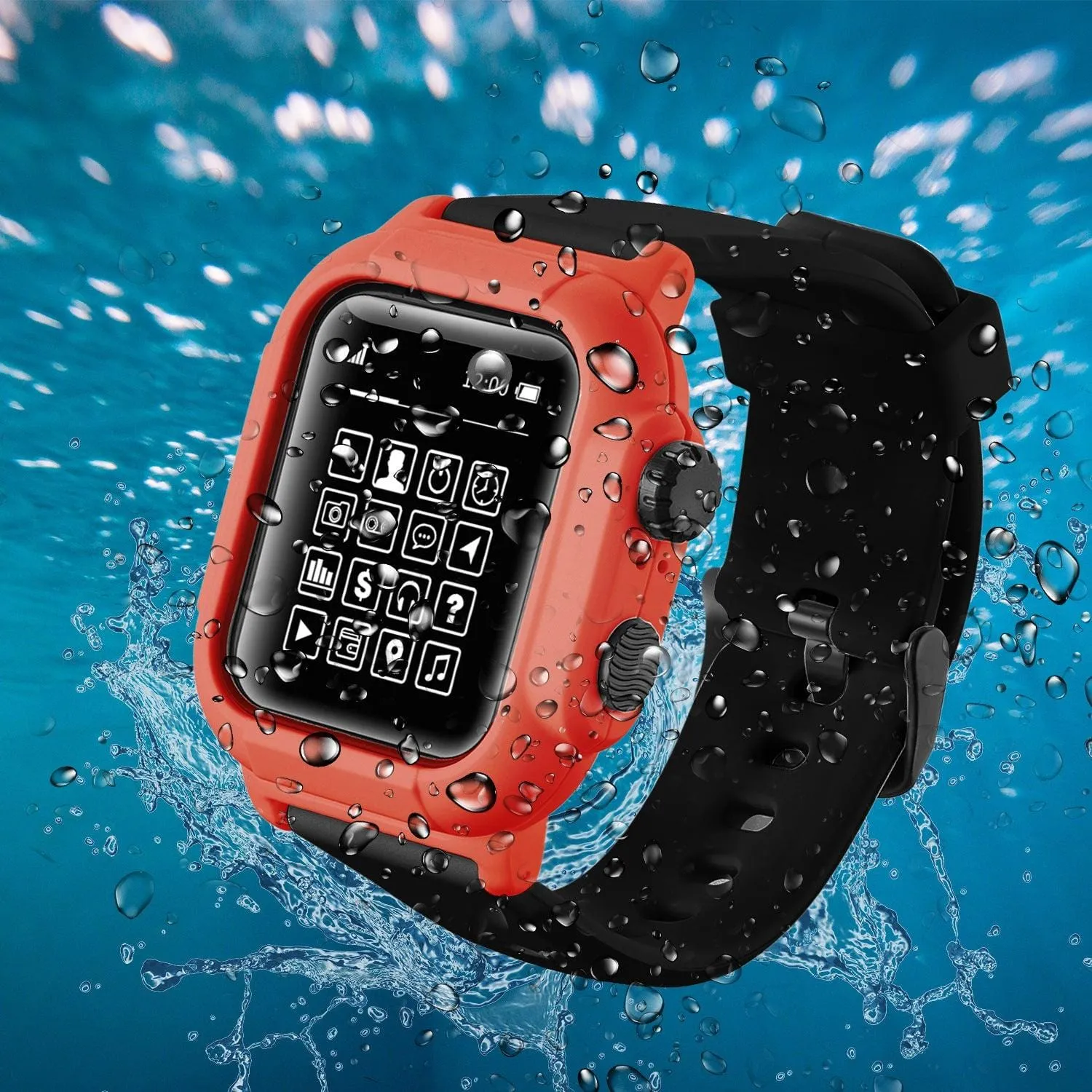 Waterproof Apple Watch Case with Premium Silicone Bands