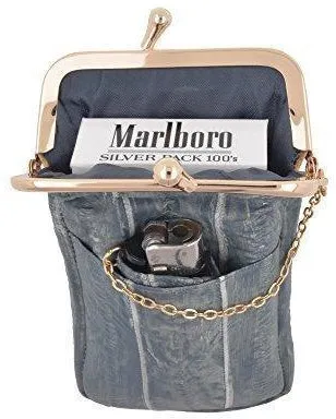 Waterproof Genuine Eel Skin Cigarette Case and Lighter Holder