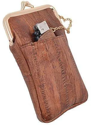 Waterproof Genuine Eel Skin Cigarette Case and Lighter Holder