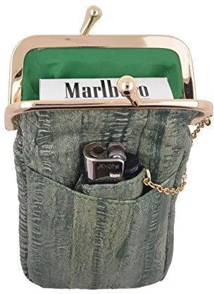 Waterproof Genuine Eel Skin Cigarette Case and Lighter Holder