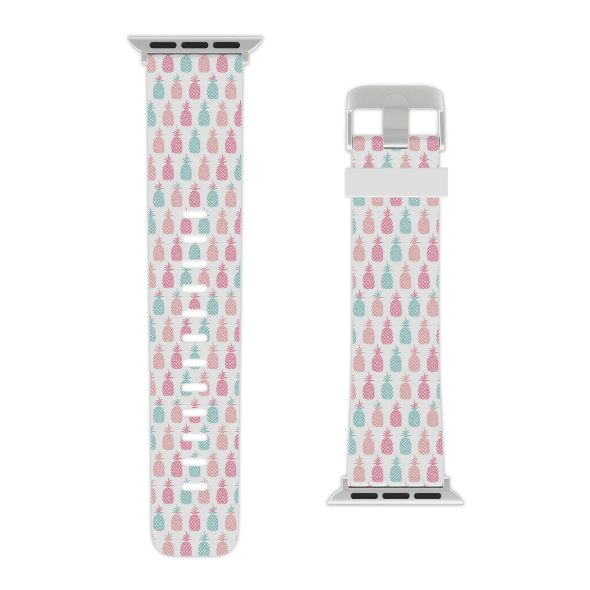 White Pineapple Pattern Thermo Elastomer Watch Band for Apple Watch