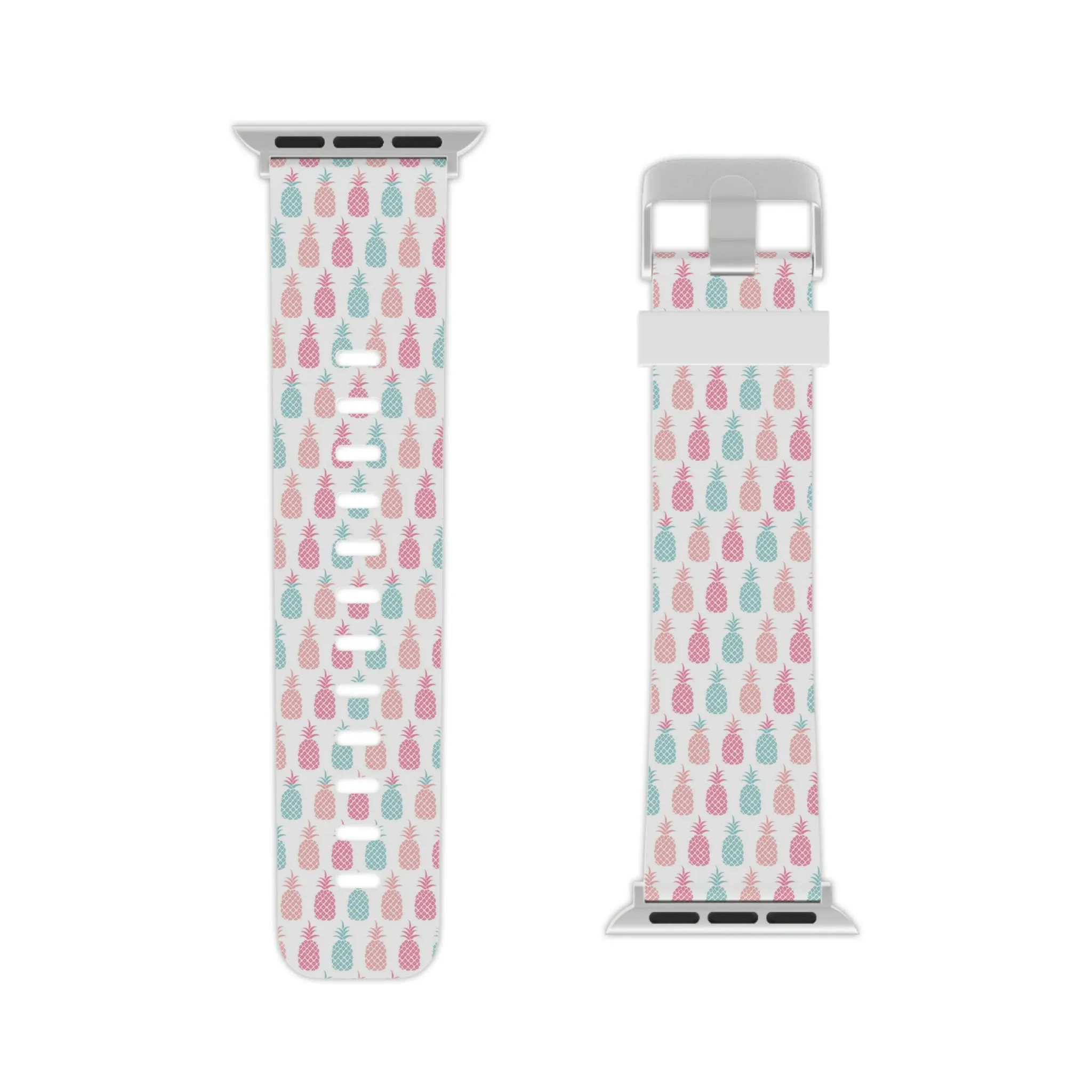 White Pineapple Pattern Thermo Elastomer Watch Band for Apple Watch