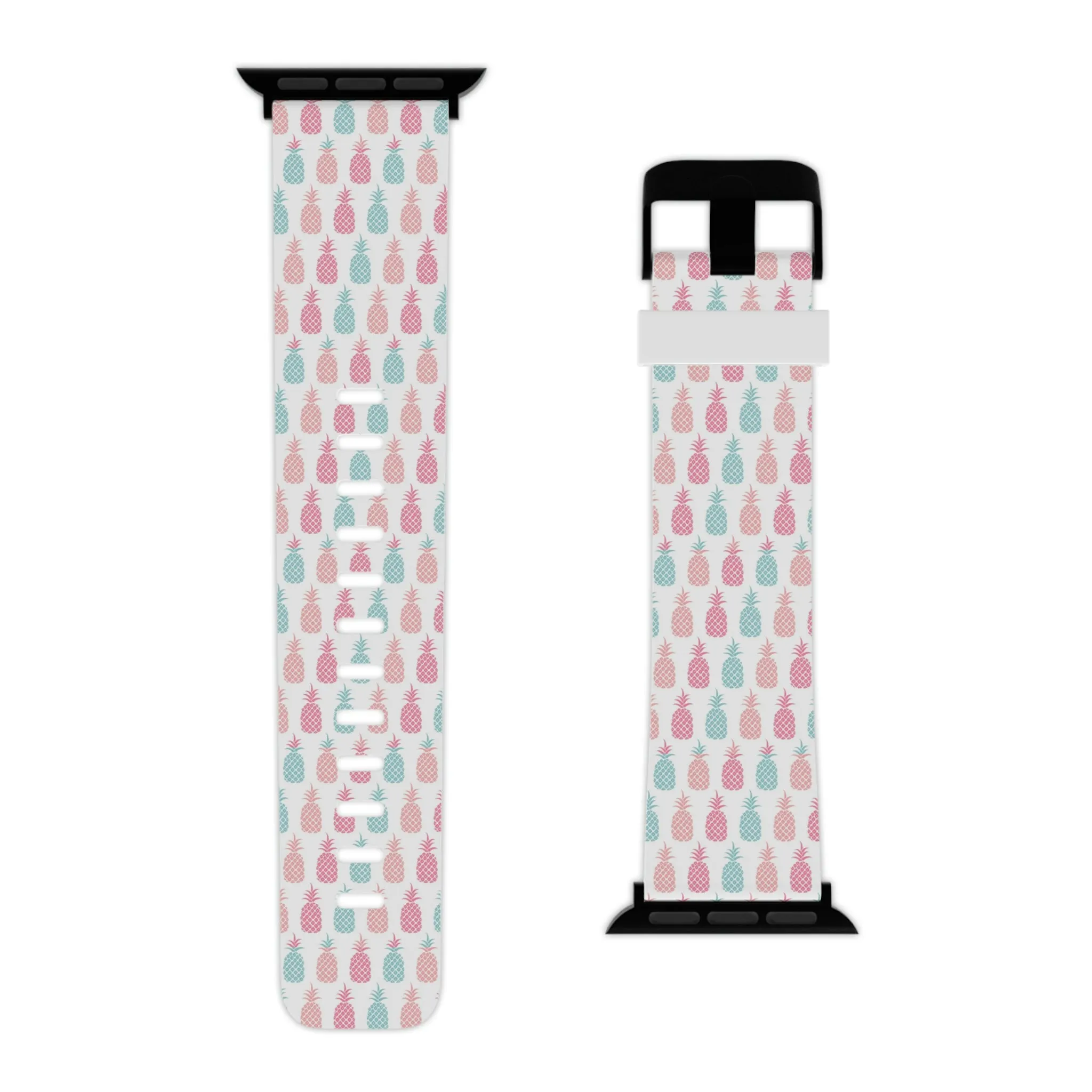 White Pineapple Pattern Thermo Elastomer Watch Band for Apple Watch