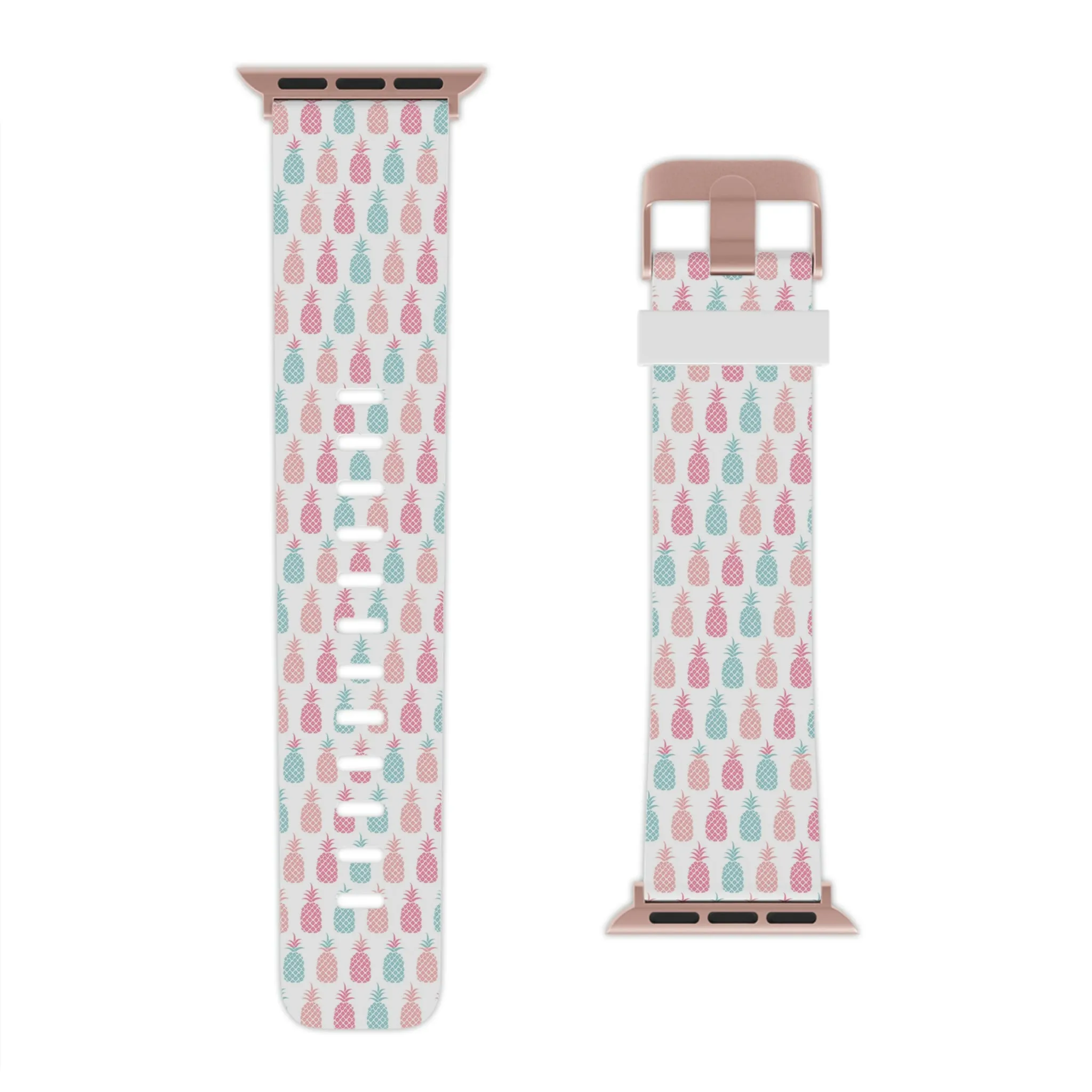 White Pineapple Pattern Thermo Elastomer Watch Band for Apple Watch