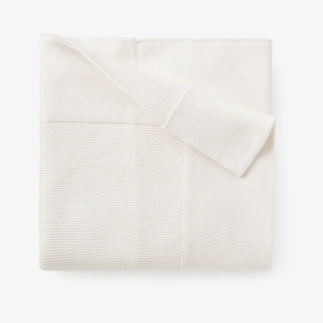 White Sofia   Finn Knit Baby Blanket