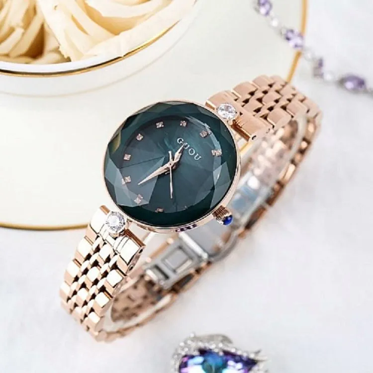 Women's Watch purple shell chassis with diamond stainless steel strap elegant watch