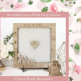 Wooden Geometric Square Shape Wish Drop Frame/Keepsake-Guestbook Alternative